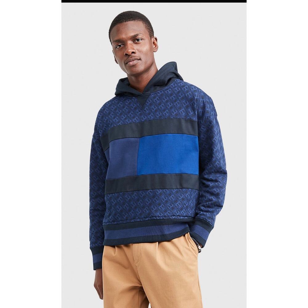 TOMMY HILFIGER TOMMY X ANTHONY RAMOS FLAG‎ MONOGRAM HOODIE Sz M